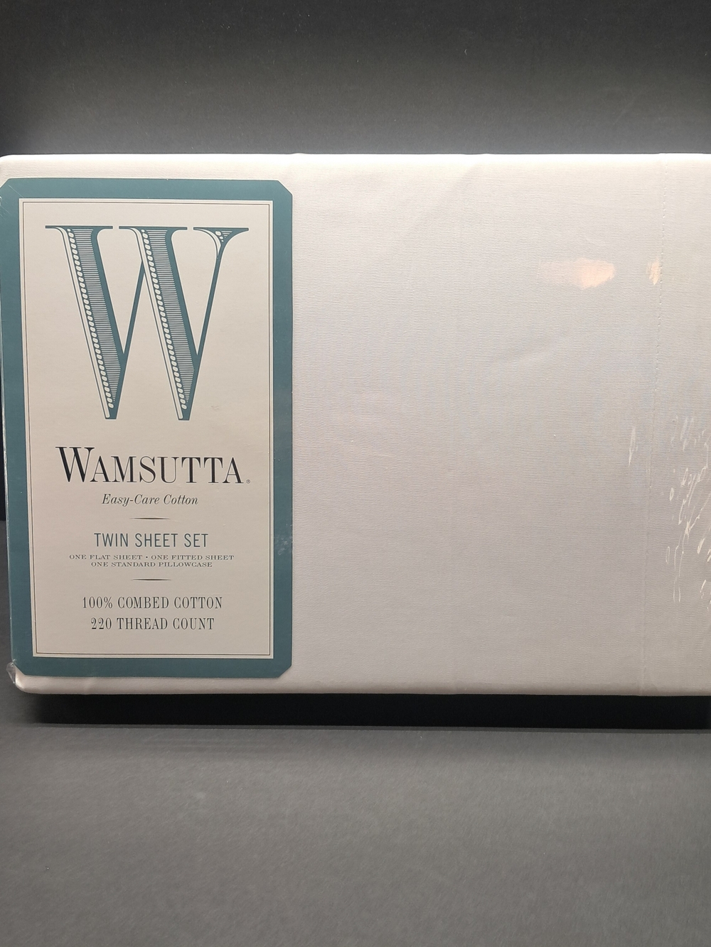 Vintage Wamsutta Twin Sheet Set 100% Combed Cotton 220 TC White New Sealed NOS